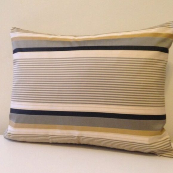 One of a Kind, Handmade Gold/Grey/Black Decorative Pillow Cover 14" x 18" - Picture 3 of 3